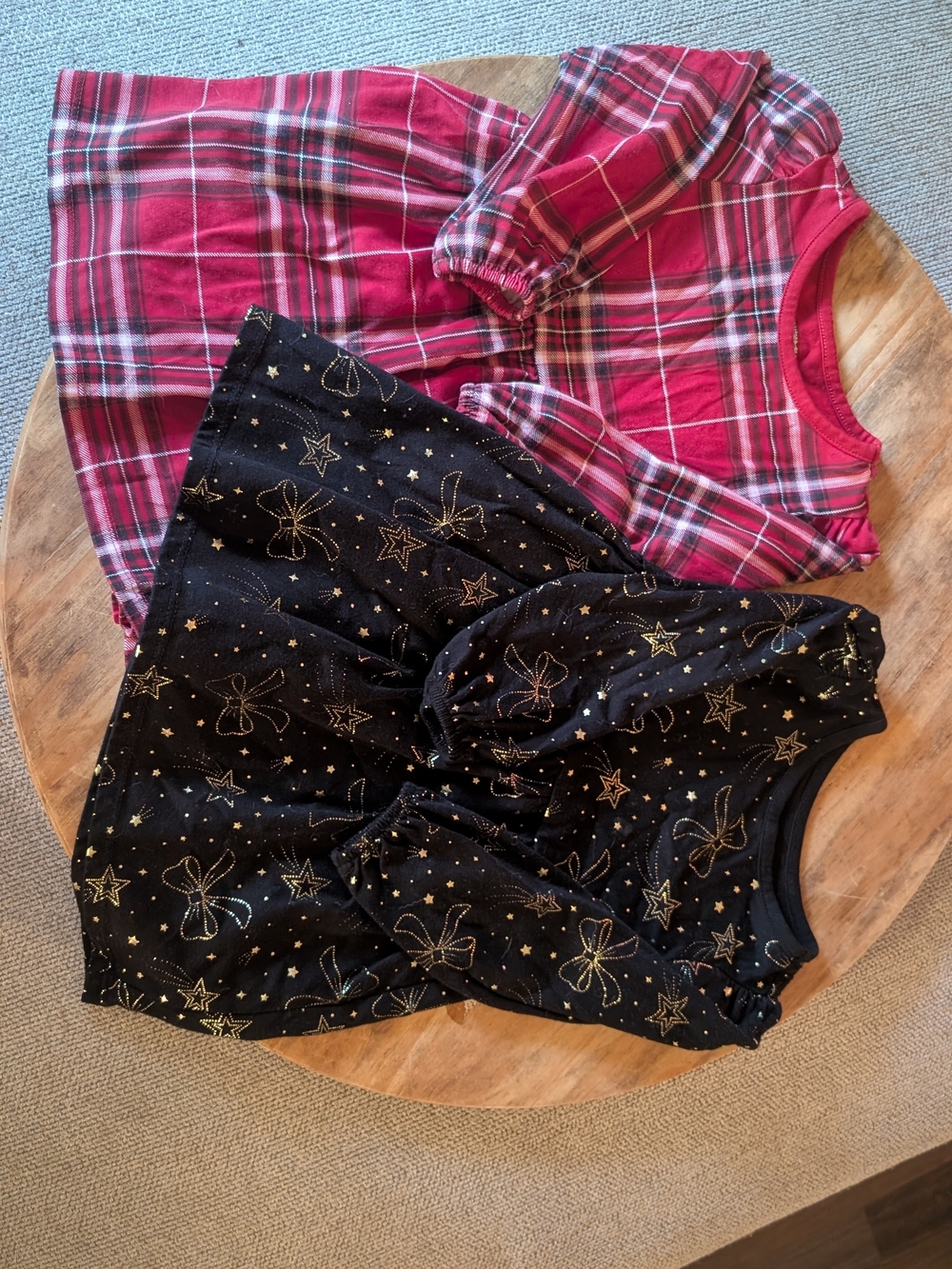 Toddler Holiday/Christmas Red Plaid and Black Star Dresses